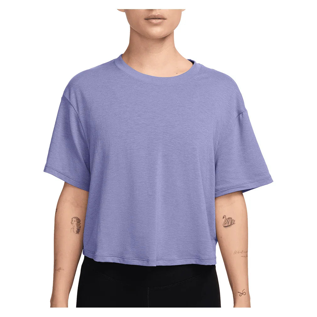 Women's One Relaxed Dri - FIT Cropped Short Sleeve Top Lilac Ice and Clear - Bell Racket Store