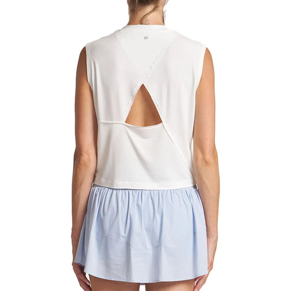Women's Overlap Back Tennis Top White - Bell Racket Store