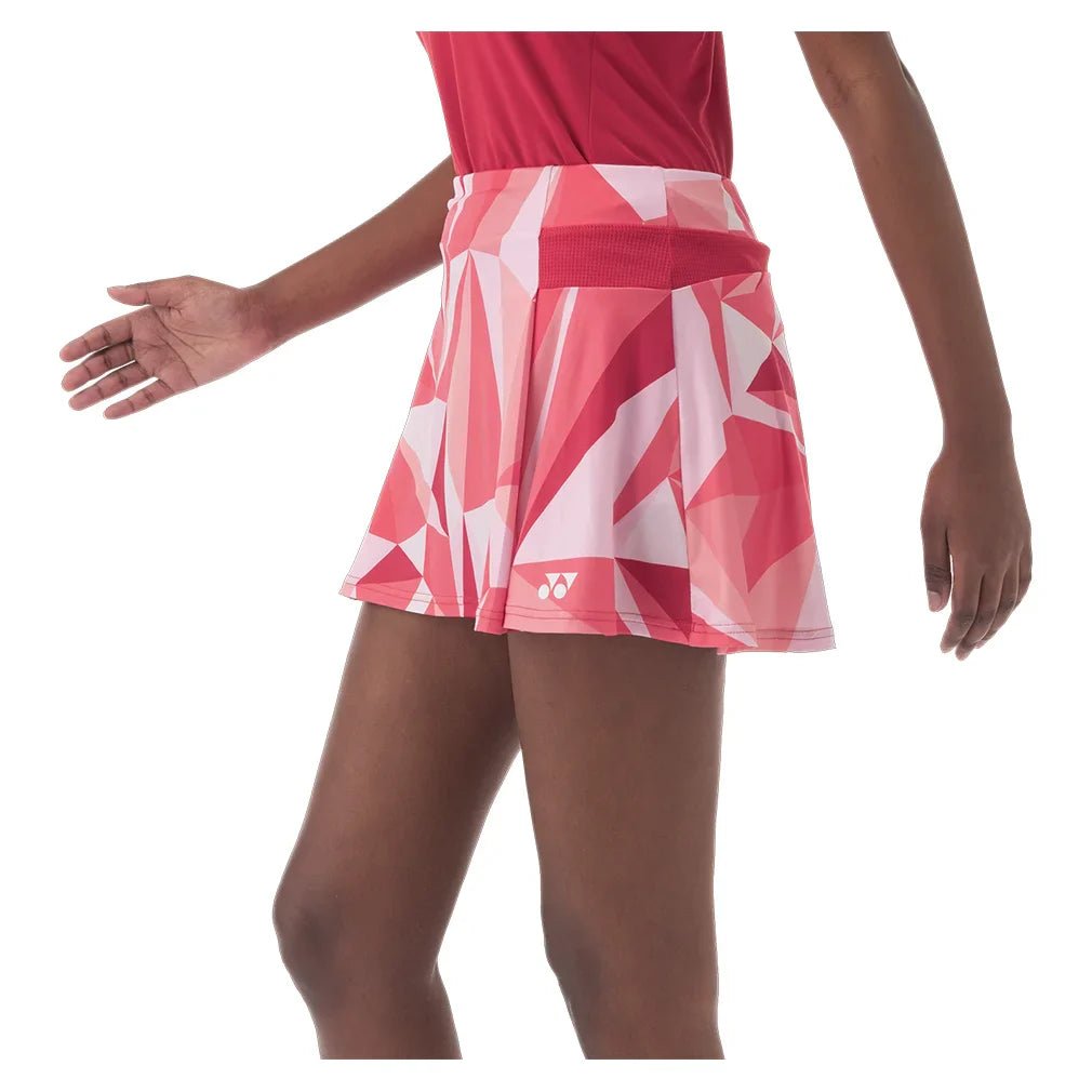 Women's Pattern Tournament Tennis Skort Coral Red - Bell Racket Store