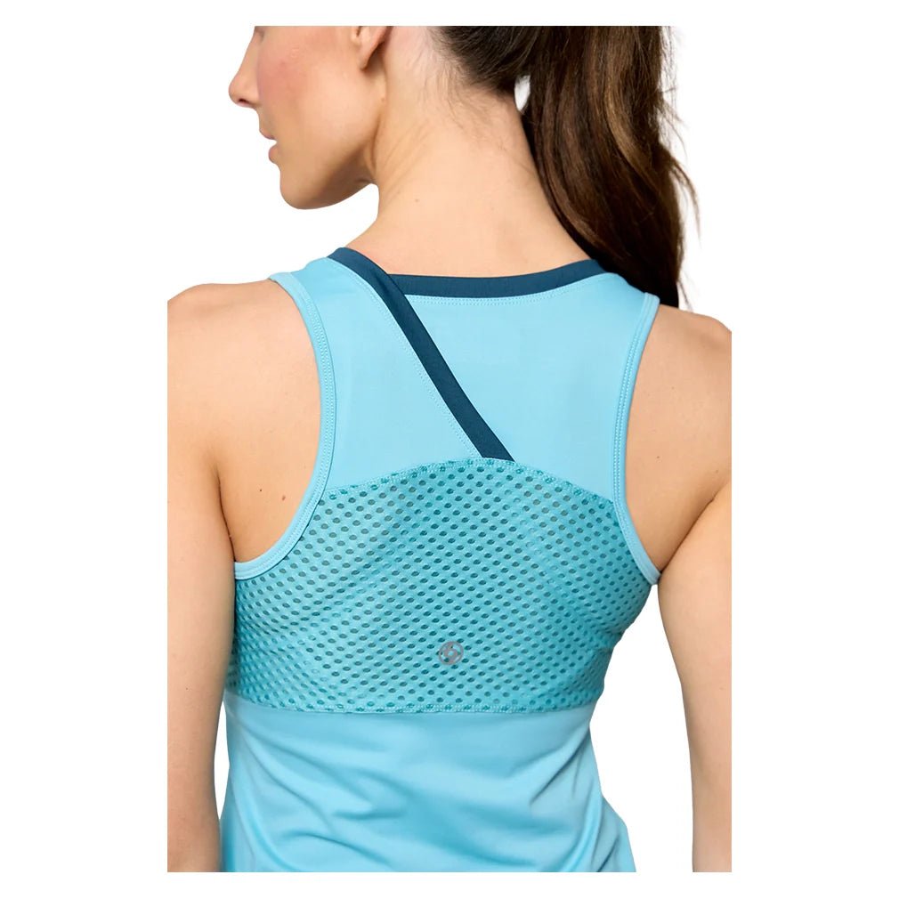 Women's Peek Tennis Tank Tiffany Blue and Peacock - Bell Racket Store