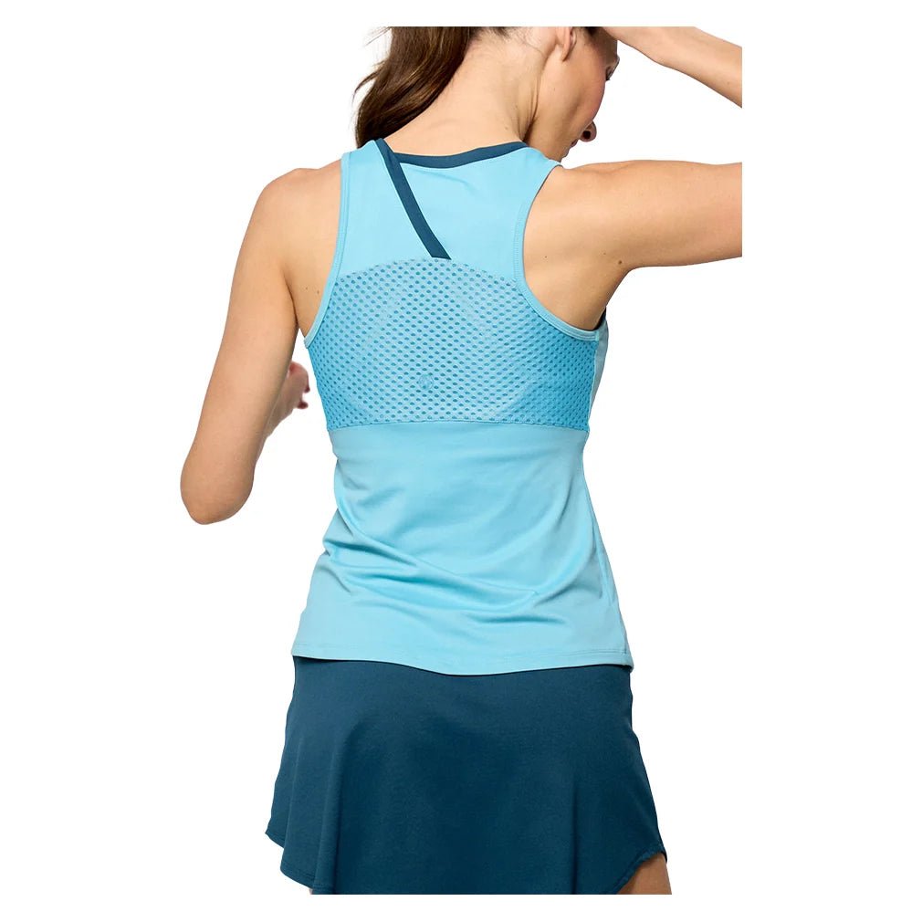 Women's Peek Tennis Tank Tiffany Blue and Peacock - Bell Racket Store