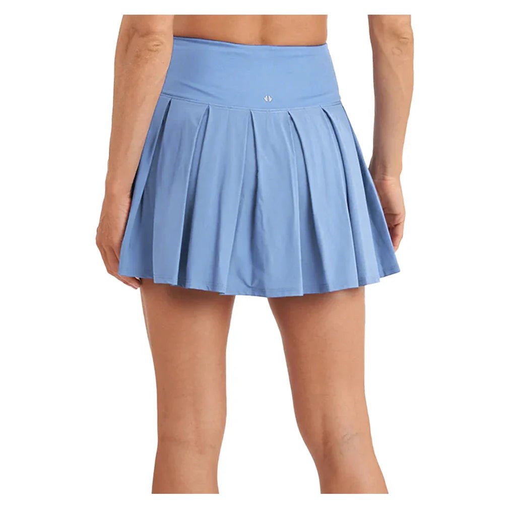 Women's Piped Pleated Tennis Skort Bay Blue and White - Bell Racket Store