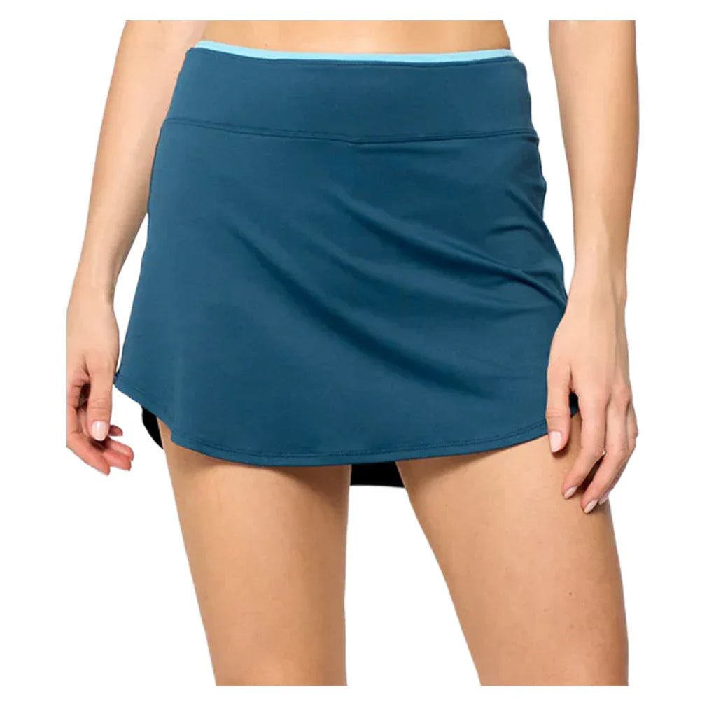 Women's Pop 13 Inch Tennis Skort Peacock and Tiffany Blue - Bell Racket Store