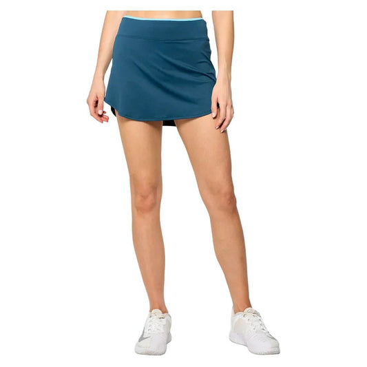 Women's Pop 13 Inch Tennis Skort Peacock and Tiffany Blue - Bell Racket Store