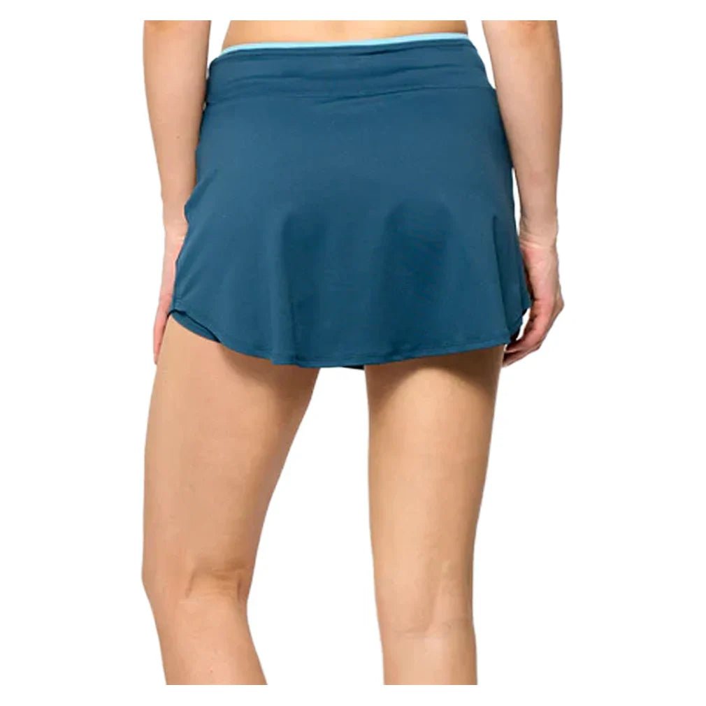 Women's Pop 13 Inch Tennis Skort Peacock and Tiffany Blue - Bell Racket Store