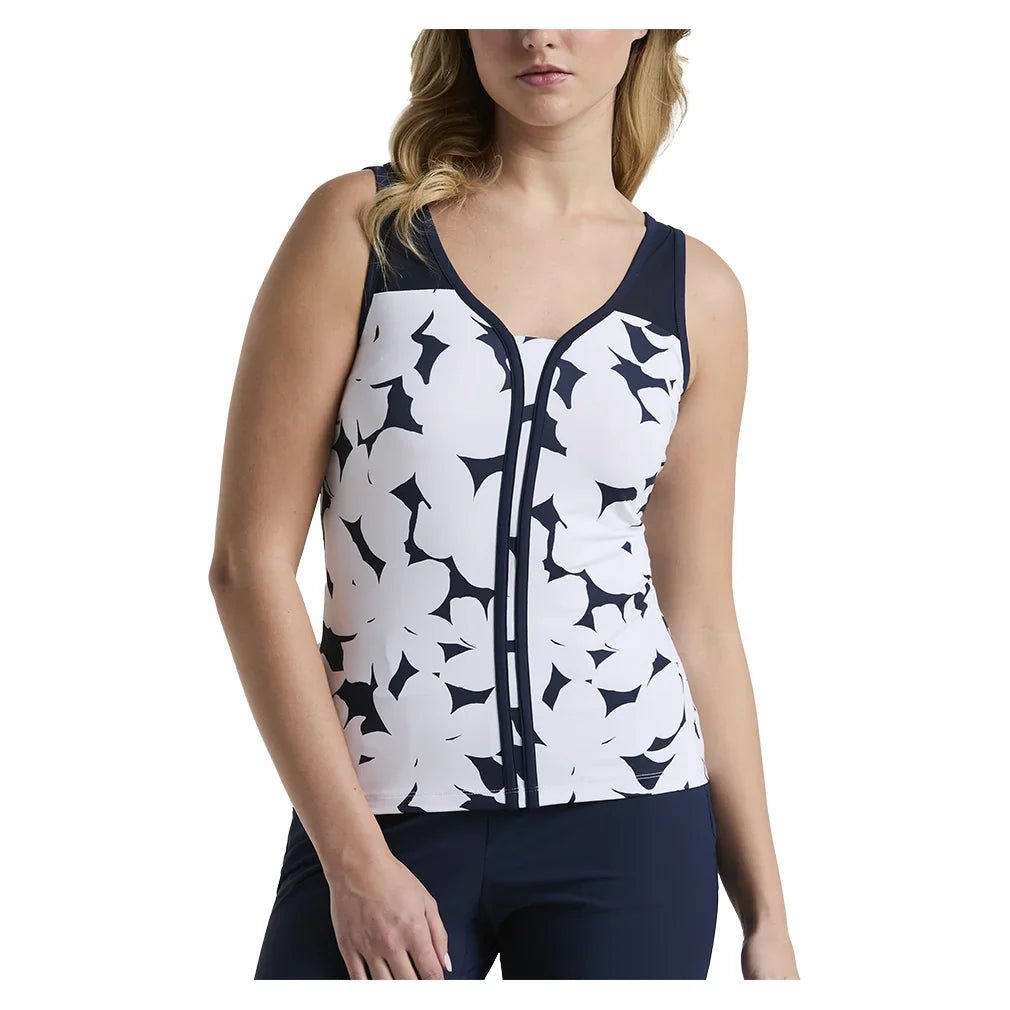 Women's Riviera Floral Print Tennis Tank Black Iris - Bell Racket Store