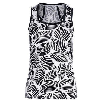 Women's Rumary Tennis Tank Botanical Leaves - Bell Racket Store