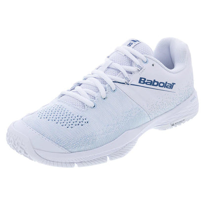 Women's Sensa Padel Shoes White and Cool Blue - Bell Racket Store