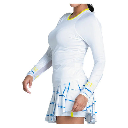 Women's Shibori Wave Long Sleeve Tennis Top White - Bell Racket Store