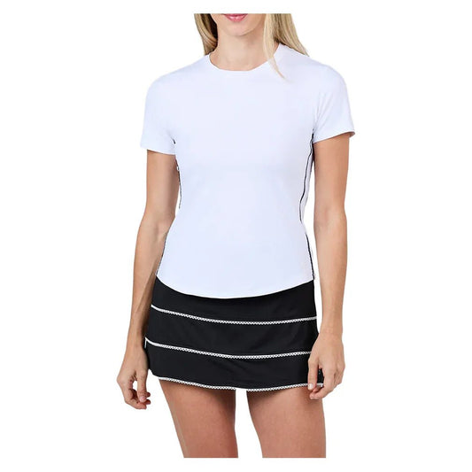 Women's Short Sleeve Tennis Top White - Bell Racket Store