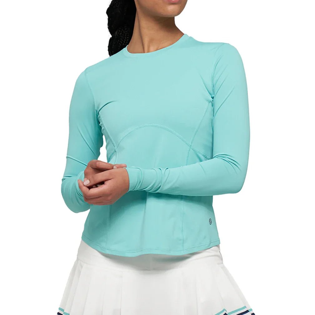 Women's Solar Titan Long Sleeve Tennis Top Aquamarine - Bell Racket Store