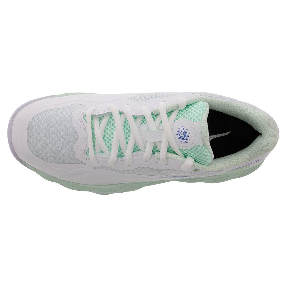 Women's Wave Enforce Court Tennis Shoes White and Frontier Blue - Bell Racket Store