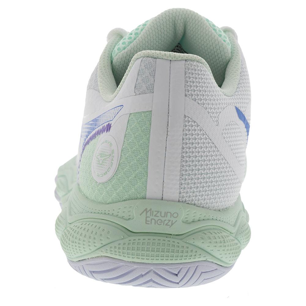 Women's Wave Enforce Court Tennis Shoes White and Frontier Blue - Bell Racket Store