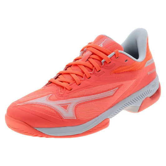 Women's Wave Exceed Court AC Tennis Shoes Striking Coral and White - Bell Racket Store