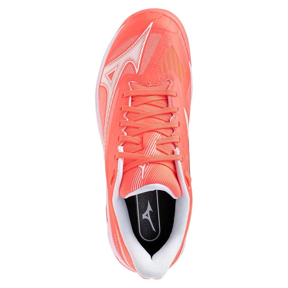 Women's Wave Exceed Court AC Tennis Shoes Striking Coral and White - Bell Racket Store