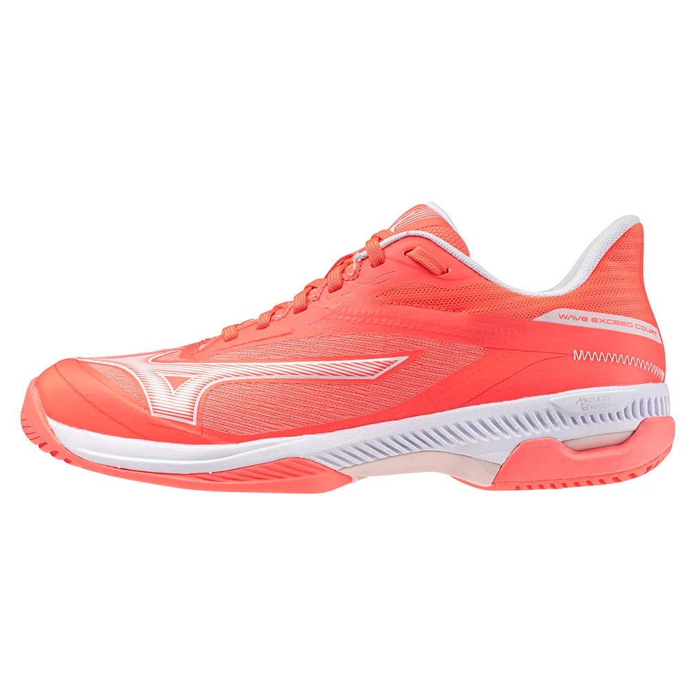 Women's Wave Exceed Court AC Tennis Shoes Striking Coral and White - Bell Racket Store
