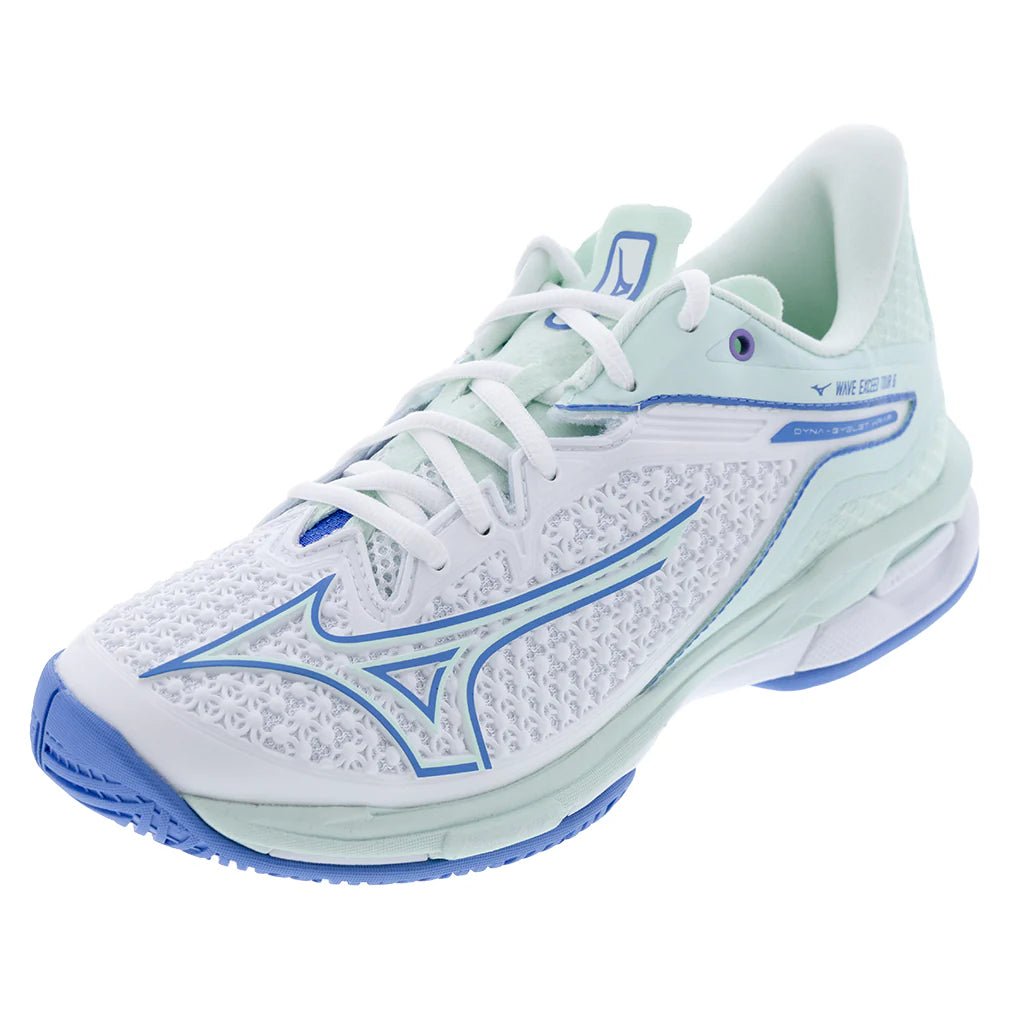 Women's Wave Exceed Tour 6 Tennis Shoes White and Frontier Blue - Bell Racket Store