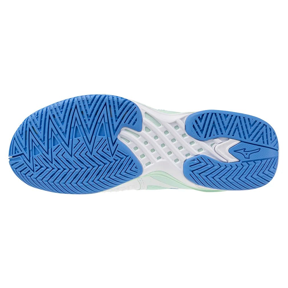 Women's Wave Exceed Tour 6 Tennis Shoes White and Frontier Blue - Bell Racket Store