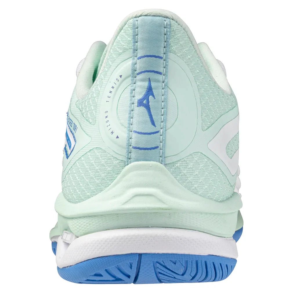 Women's Wave Exceed Tour 6 Tennis Shoes White and Frontier Blue - Bell Racket Store