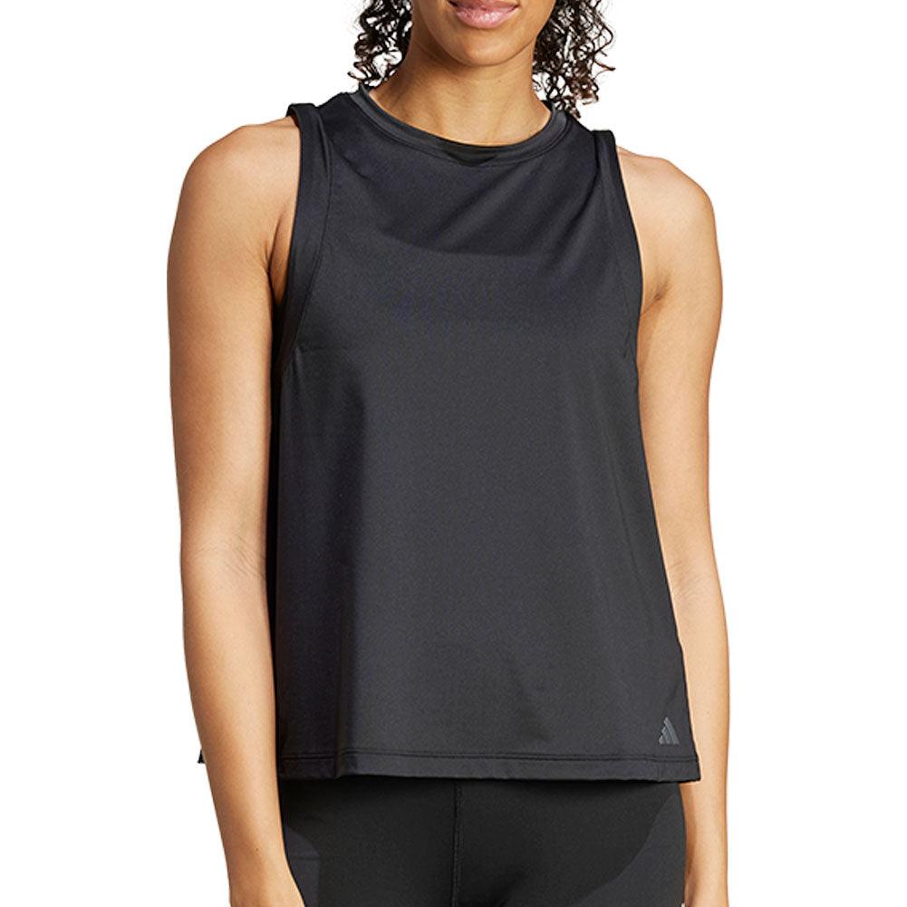Women's Yoga Cropped Essentials Training Tank Black - Bell Racket Store