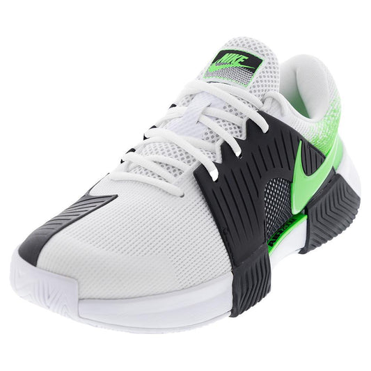 Women's Zoom GP Challenge 1 Tennis Shoes White and Poison Green - Bell Racket Store