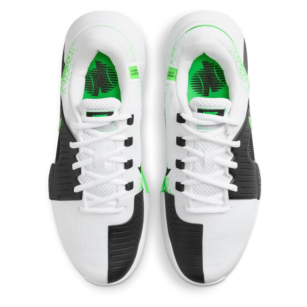 Women's Zoom GP Challenge 1 Tennis Shoes White and Poison Green - Bell Racket Store