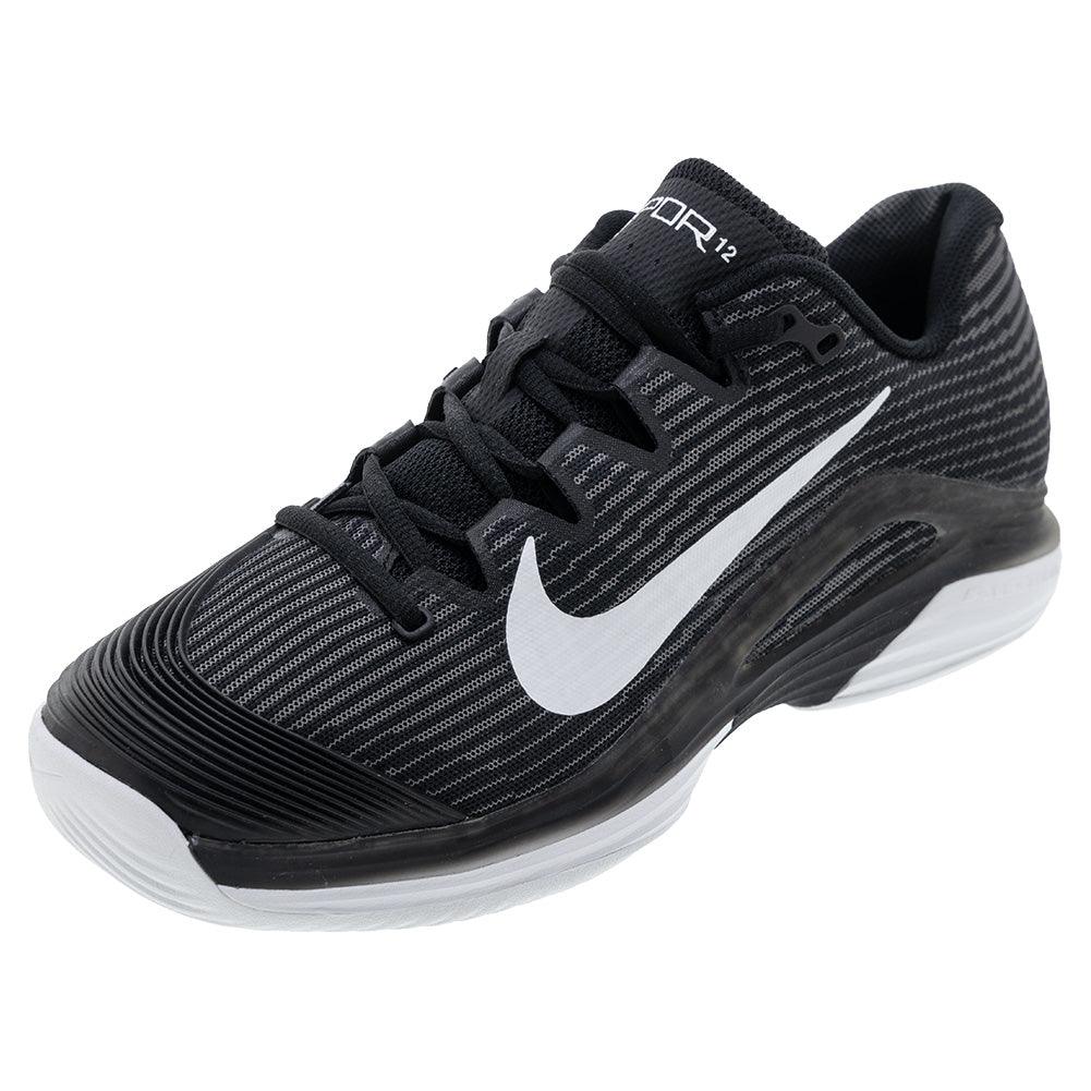 Women's Zoom Vapor 12 Tennis Shoes Black and White - Bell Racket Store
