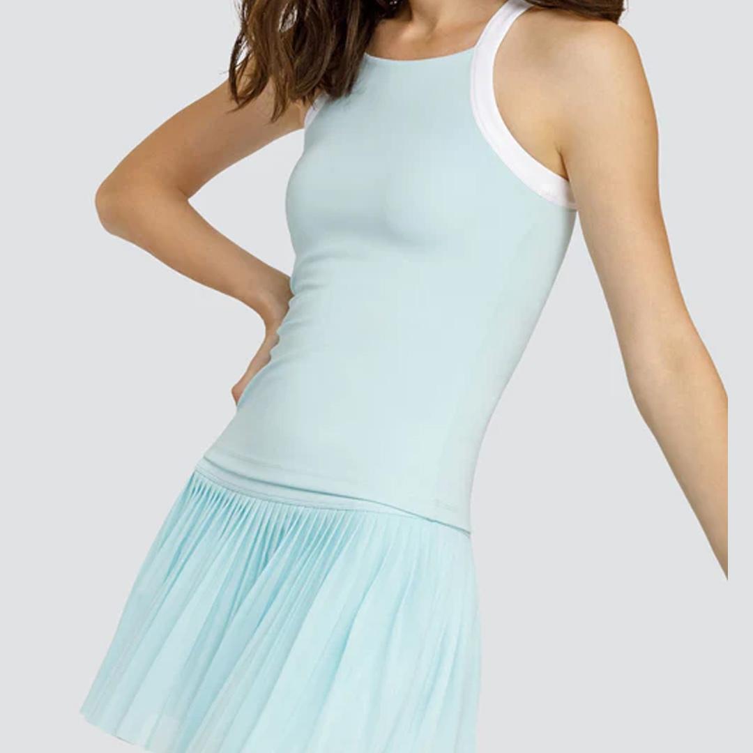Women's Zoraya Hi - Neck Tennis Tank Blue Glow - Bell Racket Store