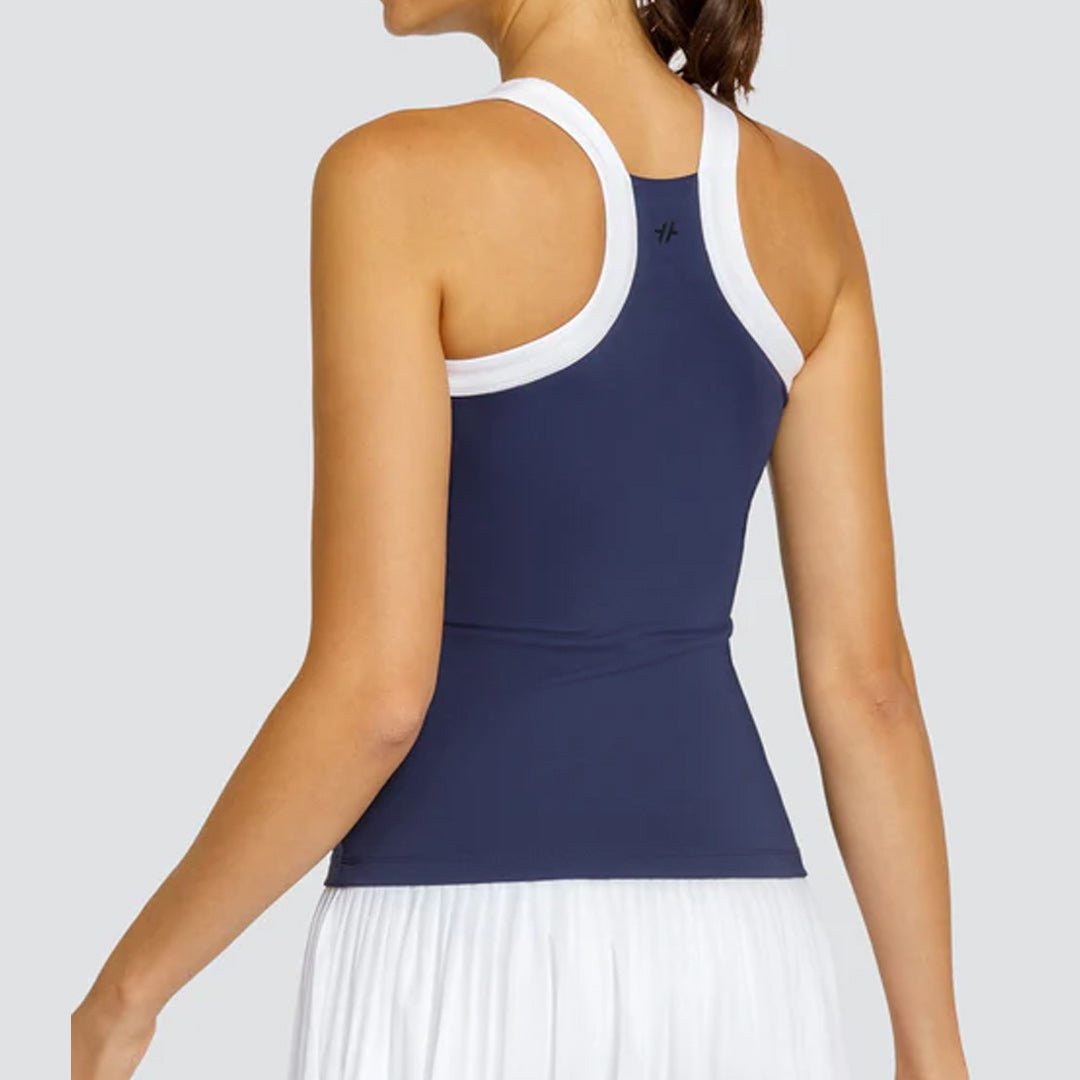 Women's Zoraya Hi - Neck Tennis Tank Navy Blue - Bell Racket Store