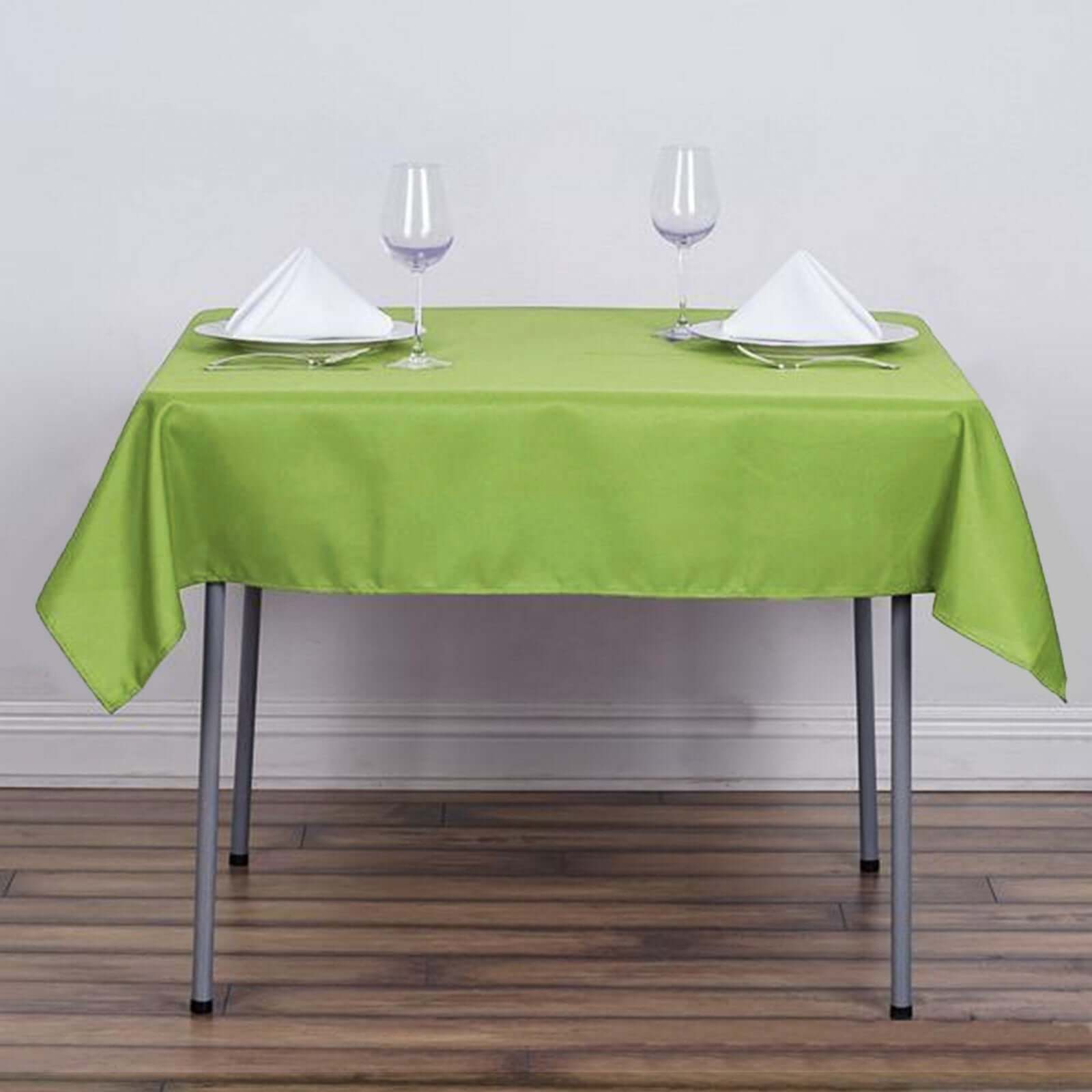 Polyester Square 54"x54" Tablecloth Apple Green - Wrinkle-Resistant & Durable Table Cover