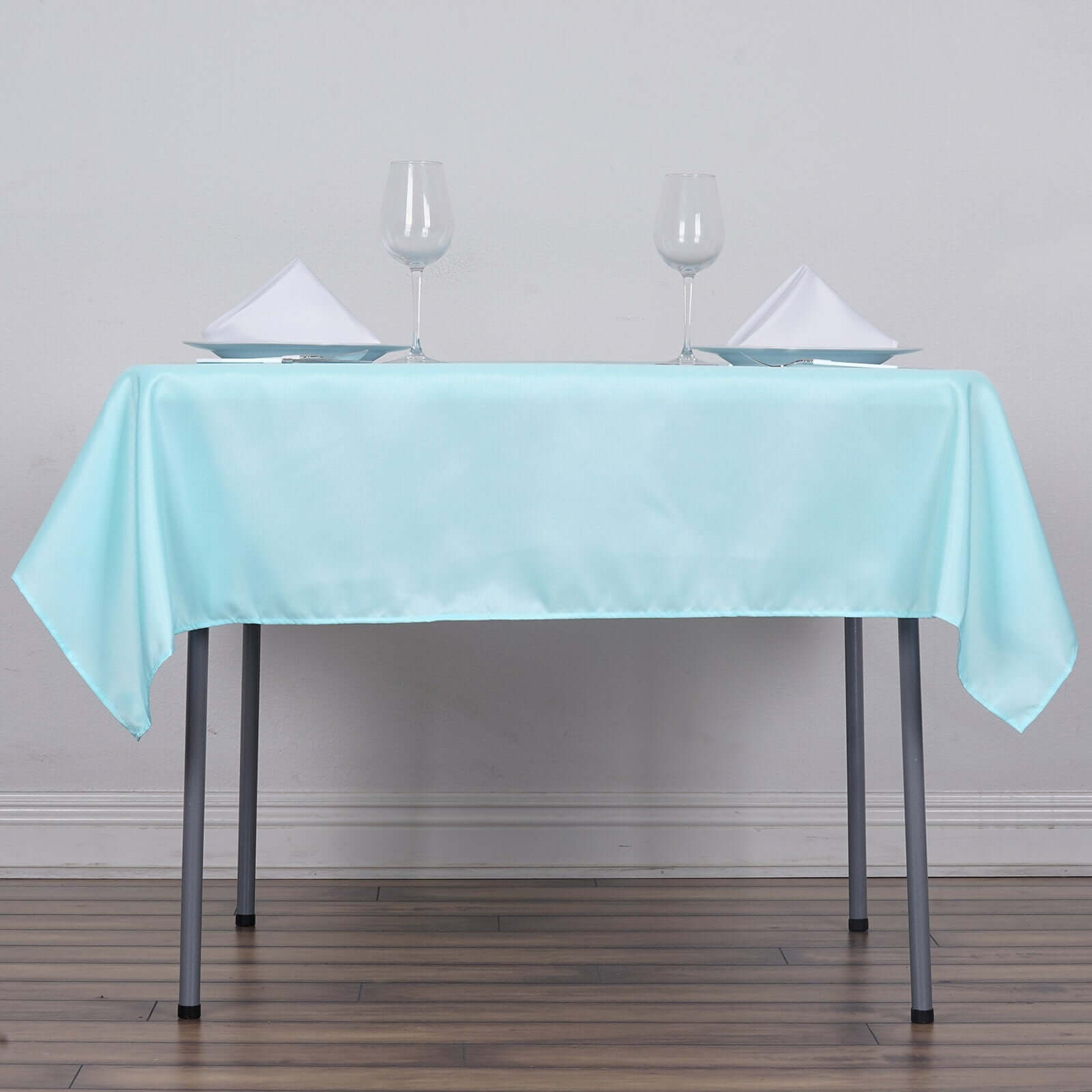 Polyester Square 54"x54" Tablecloth Light Blue - Wrinkle-Resistant & Durable Table Cover