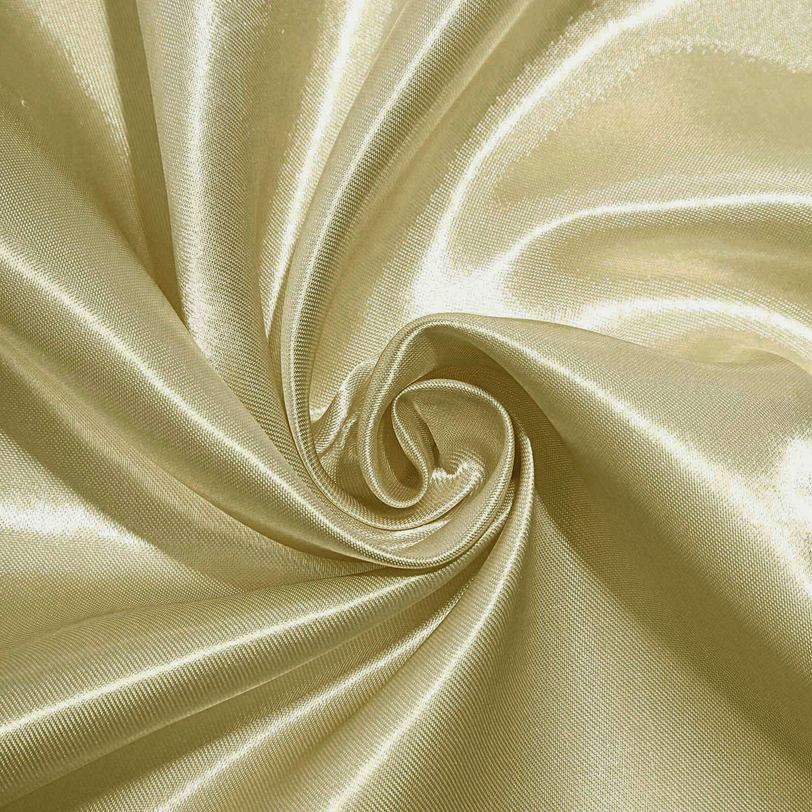 Satin 108" Round Tablecloth Champagne - Smooth and Lustrous Table Cover